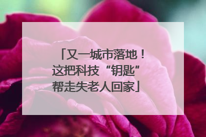 又一城市落地！这把科技“钥匙”帮走失老人回家