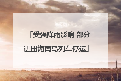 受强降雨影响 部分进出海南岛列车停运