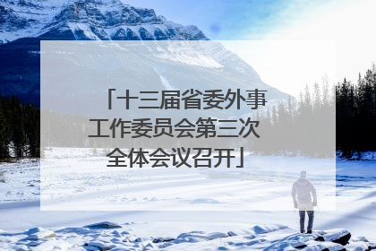 十三届省委外事工作委员会第三次全体会议召开