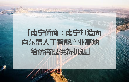 南宁侨商：南宁打造面向东盟人工智能产业高地给侨商提供新机遇