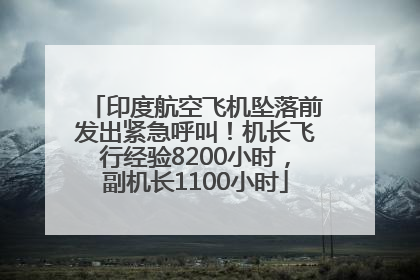 印度航空飞机坠落前发出紧急呼叫！机长飞行经验8200小时，副机长1100小时