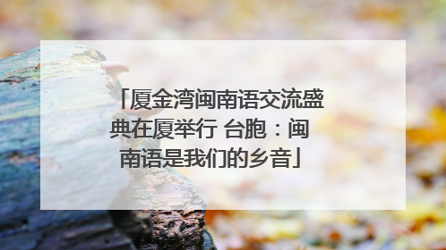 厦金湾闽南语交流盛典在厦举行 台胞：闽南语是我们的乡音