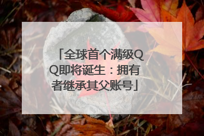 全球首个满级QQ即将诞生：拥有者继承其父账号