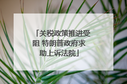 关税政策推进受阻 特朗普政府求助上诉法院
