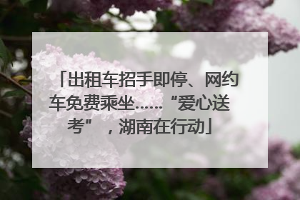 出租车招手即停、网约车免费乘坐……“爱心送考”，湖南在行动