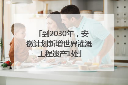 到2030年，安徽计划新增世界灌溉工程遗产1处