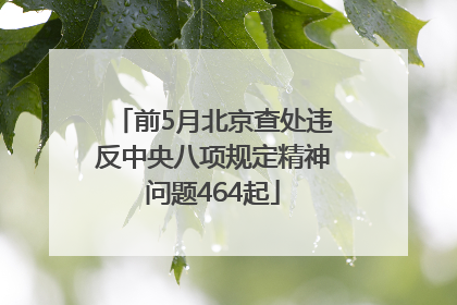 前5月北京查处违反中央八项规定精神问题464起