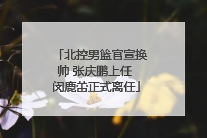 北控男篮官宣换帅 张庆鹏上任 闵鹿蕾正式离任