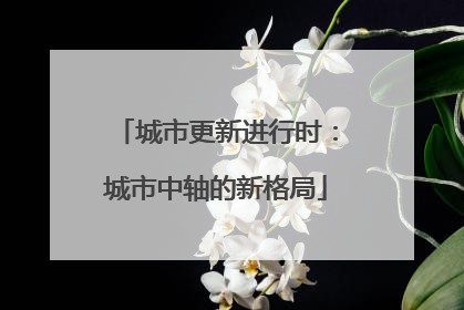 城市更新进行时：城市中轴的新格局