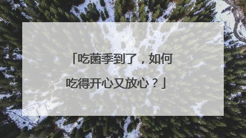 吃菌季到了，如何吃得开心又放心？