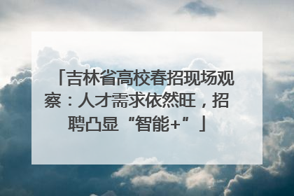 吉林省高校春招现场观察：人才需求依然旺，招聘凸显“智能+”