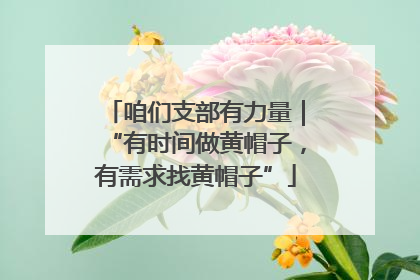 咱们支部有力量｜“有时间做黄帽子，有需求找黄帽子”