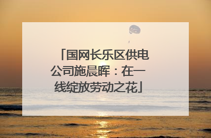 国网长乐区供电公司施晨晖：在一线绽放劳动之花