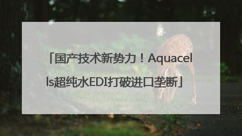 国产技术新势力！Aquacells超纯水EDI打破进口垄断