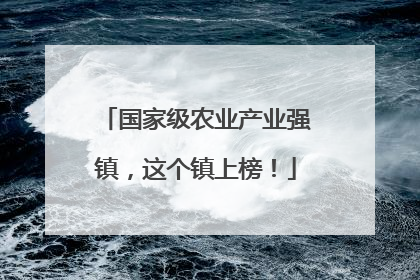 国家级农业产业强镇，这个镇上榜！