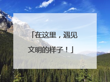 在这里，遇见文明的样子！