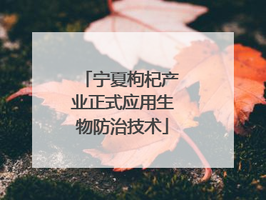 宁夏枸杞产业正式应用生物防治技术