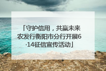 守护信用，共赢未来 农发行衡阳市分行开展6·14征信宣传活动