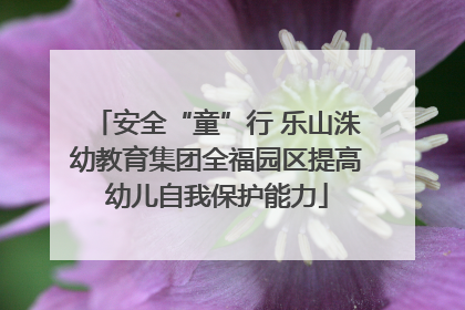 安全“童”行 乐山洙幼教育集团全福园区提高幼儿自我保护能力