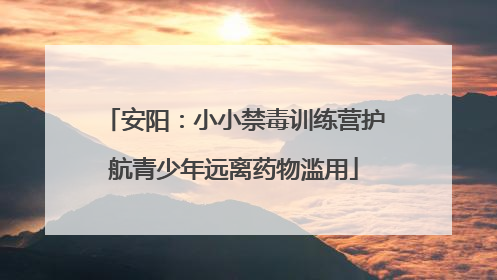 安阳：小小禁毒训练营护航青少年远离药物滥用
