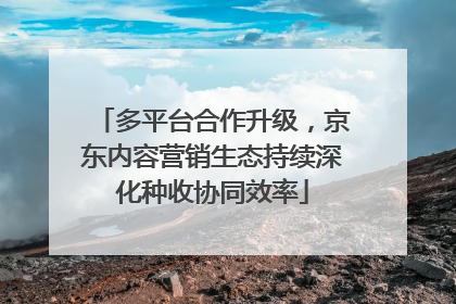 多平台合作升级，京东内容营销生态持续深化种收协同效率