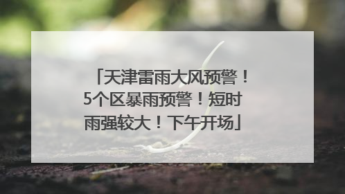 天津雷雨大风预警！5个区暴雨预警！短时雨强较大！下午开场