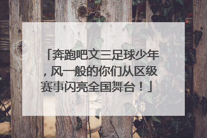 奔跑吧文三足球少年，风一般的你们从区级赛事闪亮全国舞台！