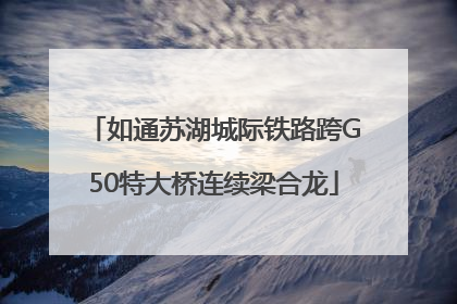 如通苏湖城际铁路跨G50特大桥连续梁合龙