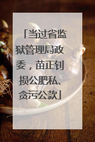 当过省监狱管理局政委，苗正钊损公肥私、贪污公款
