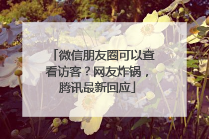微信朋友圈可以查看访客？网友炸锅，腾讯最新回应