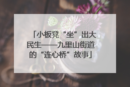 小板凳“坐”出大民生——九里山街道的“连心桥”故事