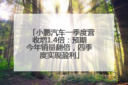 小鹏汽车一季度营收增1.4倍：预期今年销量翻倍，四季度实现盈利
