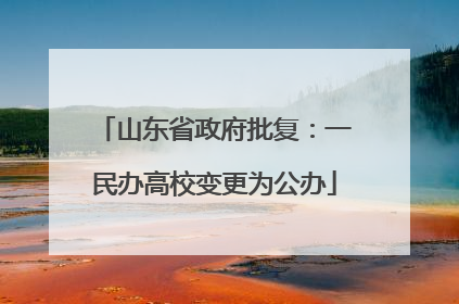 山东省政府批复：一民办高校变更为公办
