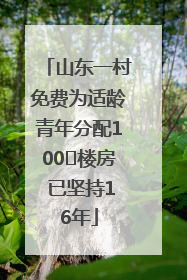 山东一村免费为适龄青年分配100㎡楼房 已坚持16年