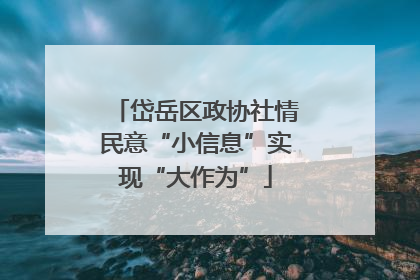 岱岳区政协社情民意“小信息”实现“大作为”