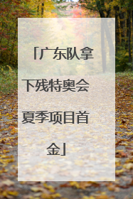 广东队拿下残特奥会夏季项目首金