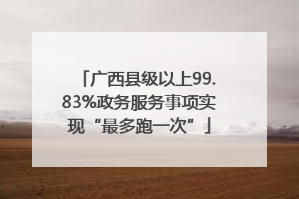 广西县级以上99.83%政务服务事项实现“最多跑一次”