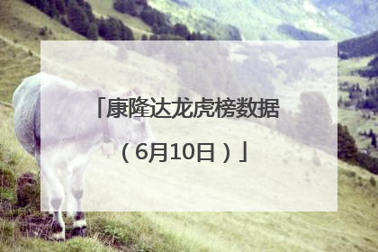 康隆达龙虎榜数据（6月10日）