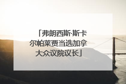 弗朗西斯·斯卡尔帕莱贾当选加拿大众议院议长