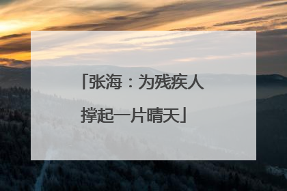 张海：为残疾人撑起一片晴天