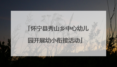 怀宁县秀山乡中心幼儿园开展幼小衔接活动