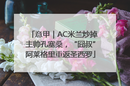 意甲｜AC米兰炒掉主帅孔塞桑，“囧叔”阿莱格里重返圣西罗