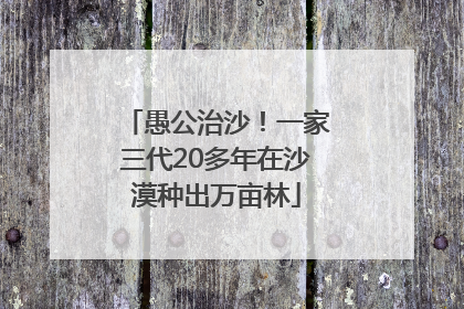 愚公治沙！一家三代20多年在沙漠种出万亩林