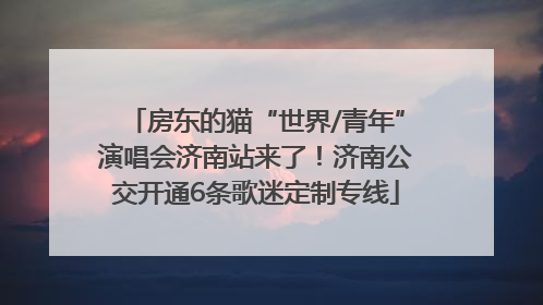 房东的猫“世界/青年”演唱会济南站来了！济南公交开通6条歌迷定制专线