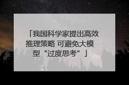 我国科学家提出高效推理策略 可避免大模型“过度思考”