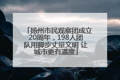 扬州市民观察团成立20周年，198人团队用脚步丈量文明 让城市更有温度