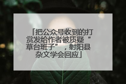 把公众号收到的打赏发给作者被质疑“草台班子”，射阳县杂文学会回应
