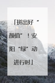 拼出好“颜值”！安阳“绿”动进行时