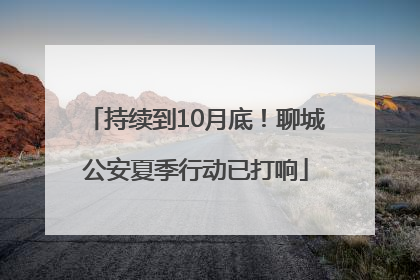 持续到10月底！聊城公安夏季行动已打响
