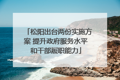 松阳出台两份实施方案 提升政府服务水平和干部履职能力